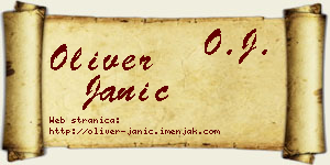 Oliver Janić vizit kartica